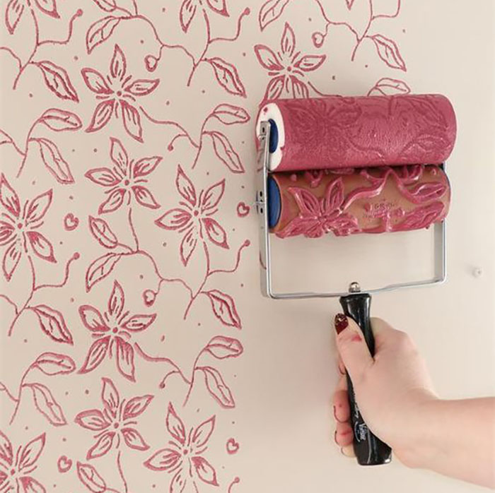 How-to Use Decorative Rollers  Patterned paint rollers, Textured