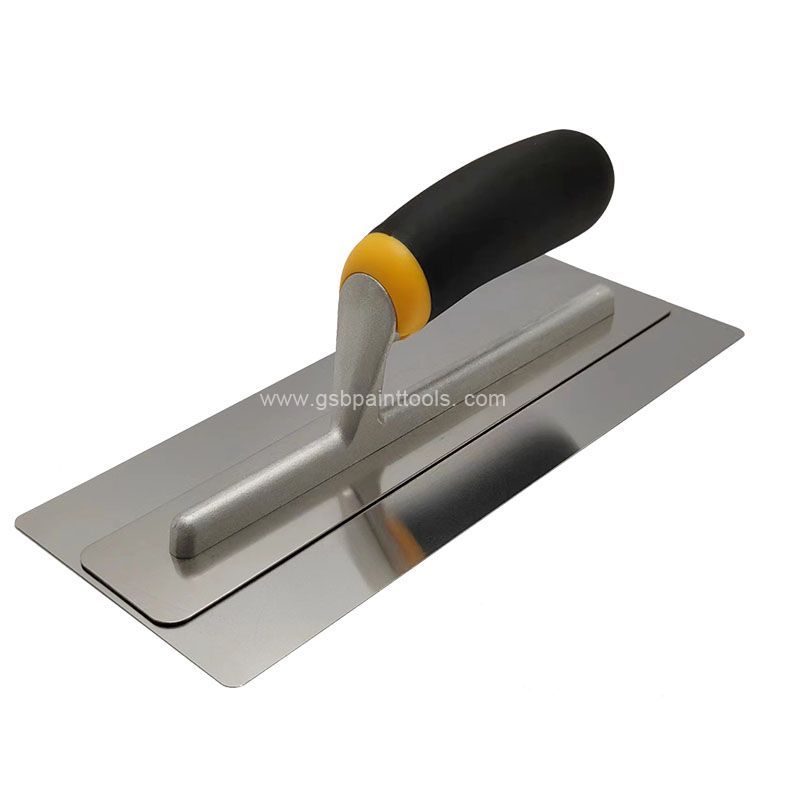 Stainless Steel Trowel with Rubber Handle Micro Cement Trowel